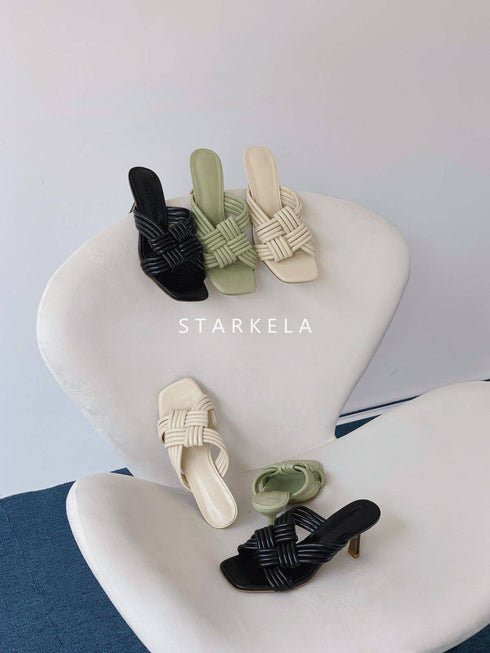 Cross Braided Slip On Heel